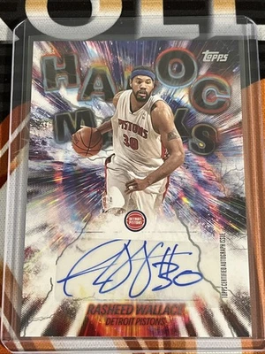 2025 Topps Havoc Marks Рашид Уоллес с автографом поршни HM-RW NBA - Изображение 1 из 2