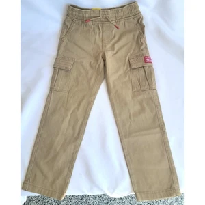 Youth 5 Levi's Boy Pull On Drawstring Waistband Tapered Twill Cargo Khaki Pant - Picture 1 of 4