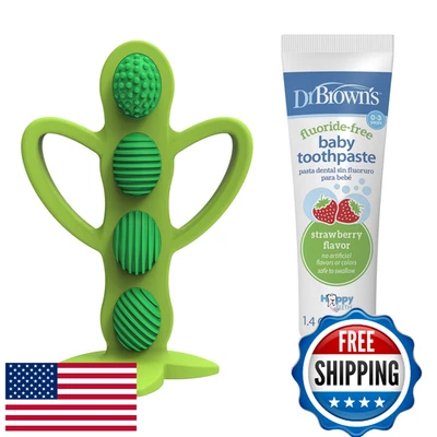 Cepillo de dientes Dr. Brown's Peapod mordedor y entrenamiento, suave y seguro para las encías, hecho en EE. UU. Foto 1 de 4