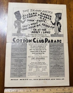 Vintage Liedlaken Cotton Club Parade Werbung Bill Robinson Cab Calloway 27. Auflage - Bild 1 von 3