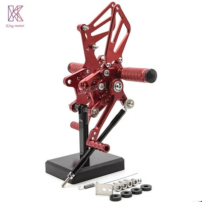 For Suzuki GSXR600/750 2000-2005 GSXR1000 2001-2004 CNC Rearsets Foot Pegs Red Foto 1 de 4