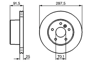 Bosch Front Brake Rotor for LAND ROVER DISCOVERY L318 II V8 3.9L 35 D,56 D,94 D - Picture 1 of 5
