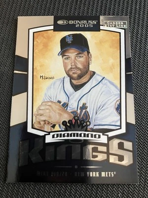 2005 DONRUSS DIAMOND KINGS CAREER STAT LINE FOIL #15 MIKE PIAZZA METS SP #/378 - Image 1 of 2