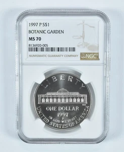MS70 1997 P Botanic Gardens Commemorative Silver Dollar NGC *6384 - Picture 1 of 5