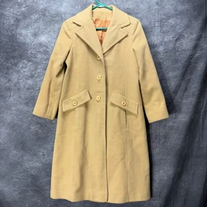 Vintage 100% Cashmere Long Dressy Coat Womens S Camel Tan Originals by Denise - Picture 1 of 16
