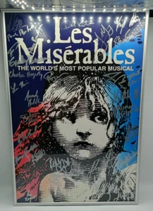 Les Miserables Theater Poster Cast Signed Professional Framed Silver Metal Frame - Picture 1 of 9
