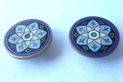 Manschettenknöpfe mit Emaille um 1800 AL680 - Bild 1 von 4