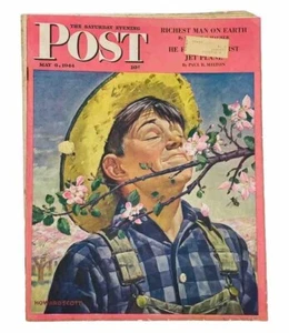 Saturday Evening Post Magazine Illustrated Cover May 6 1944 Richest Man on Earth - Picture 1 of 7