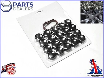 WHEEL NUT COVERS FOR VOLVO C30 V40 S60 S80 XC90 XC60 SMOKE CHROME BOLT CAPS 19mm - Image 1 of 4