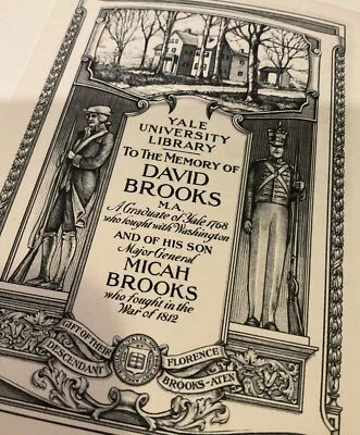 Ex Libris Yale University Bookplate David Brooks Engraved Library Rare Foto 1 de 4