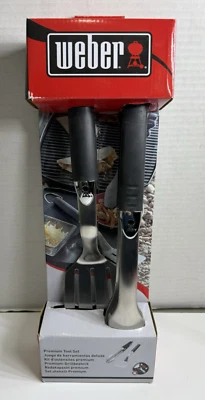 Weber 2-Piece Premium Tool Set 6645: Spatula & Tongs for Grill NEW - Image 1 of 4