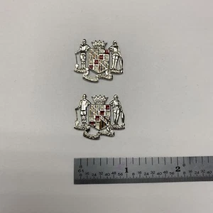 Maryland State Seal - Silver Collar Brass Pins - Pin And Clutch - NEW - Picture 1 of 4