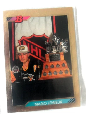 1992-93 BOWMAN HOCKEY GOLD FOIL - MARIO LEMIEUXl #440 - HIGH GRADE - FREE SHIP - Image 1 of 2