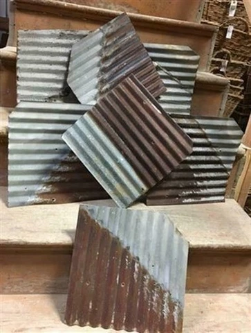 7 Pcs Corrugated Weathered Barn Tin Farmhouse Architectural Salvage Vintage E Cover