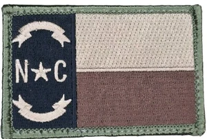 NORTH CAROLINA FLAG NC STAR EMBLEM FOREST TACTICAL HOOK MORALE PATCH - Picture 1 of 2