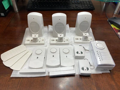 THREE ZONE WIRELESS ENTRY ALARM SYSTEM #SB-WA0506AB in WHITE NEW OPEN BOX (SS2) - Image 1 of 4