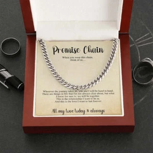 Promise Chain, Gift for Him, Cuban Link Chain, Cuban Chain Necklace, Thick Chain - Picture 1 of 9