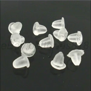 200-1000 piezas tapones traseros para pendientes de goma tuercas para hacer joyas 4 mm - Imagen 1 de 2