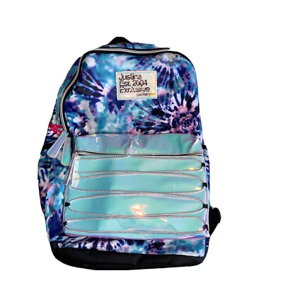 Justice Exclusive Backpack Tie Dye Purple/Blue/Pink Iridescent *New With Tags* - Image 1 of 4