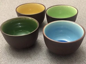 4 Petite Porcelain Colorful Tea Ice Cream Sauce Jars Cup Containers - Picture 1 of 10