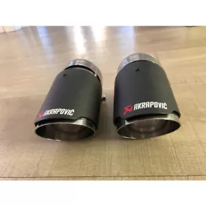 1pc Carbon Fiber Exhaust Tip 63mm Inlet/114mm outlet Car Akrapovic Muffler Pipe - Picture 1 of 8