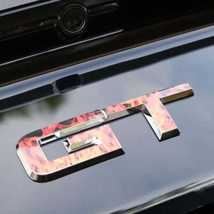 GT "Real Fire Flames" Rear Emblem Overlay Decal Fits 2015-2023 Mustang GT - Bild 1 von 6