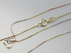 10k Gold Box Chain Multi tone tricolor gold chain - Picture 1 of 6