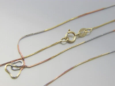 10k Gold Box Chain Multi tone tricolor gold chain - Image 1 of 4