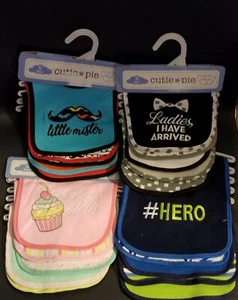 5 Cutie Pie Bib Sets -Birthday Girl, Hero, Little Mister, Ladies, I Have Arrived - Picture 1 of 22