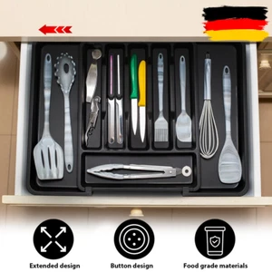 BESTECKKASTEN EINSATZ FÜR SCHUBLADE KÜCHE ERWEITERBAR, AUSZIEHBAR UND PASSGENAU - Bild 1 von 11