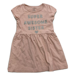 Carter's Girls Dress Pink Glitter Sister Dress size 3 3T 