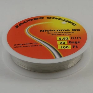 Nichrome 80 resistance wire (Nichrome V, Chromel A), 30 gauge, 100 feet - Picture 1 of 1