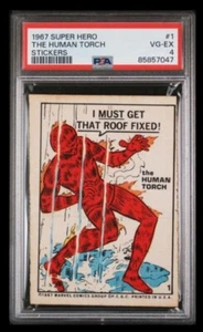 1967 marvel super hero #1 human torch rc; rare rookie sticker PSA 4 (POP 1, 9^) - Picture 1 of 3