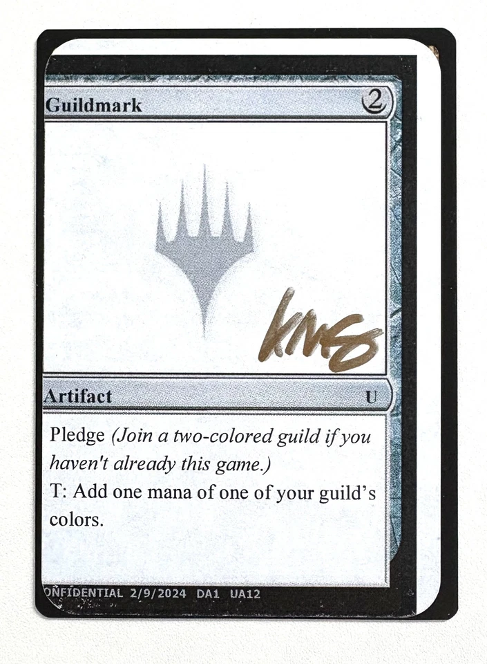 MtG Unknown Event Playtest Card: Guildmark SIGNED & Miscut!!! - Image 1 of 1