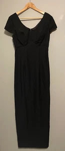 Vintage Alyce Designs Womens Dress Size 10 Black Cap Sleeve Formal Evening 90s - Picture 1 of 8