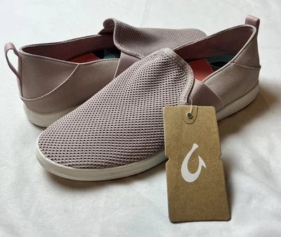 OluKai Hale'iwa Slip On Macadamia / Petal Pink Shoes NWT Women's US 9 NEW - Image 1 of 4