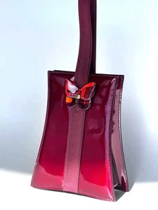 Baccarat Emaille Party Handtasche Weinrot Schmetterling Anhänger Frankreich - Bild 1 von 15