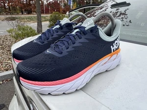 Zapatos para correr Hoka One One Clifton 7 azul naranja para mujer talla 8D - Imagen 1 de 9