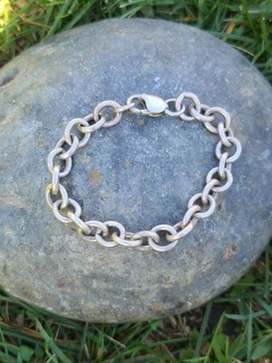 Brazalete de cadena de cable grueso de plata esterlina maciza de colección 6,75" o menos 9,9 mm 31 gr Foto 1 de 4