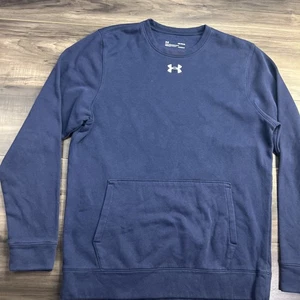 Under Armour Hustle Fleece Crewneck Sweatshirt Tasche Blau 1302159 Herren Medium - Bild 1 von 6
