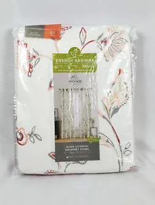 JCP Faded Rose Red Quinn Jacobean Grommet Curtain Panel, 50"x84" - Picture 1 of 2