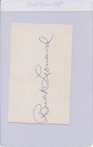 BUCK LEONARD signed Karteikarte HOF handsigniert Legendary Negro League HOFer - Bild 1 von 2