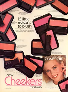 1987 Cubierta Girl Cheekers maquillaje rubor 1 página anuncio de revista - Imagen 1 de 1