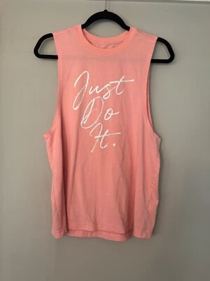 Camiseta sin mangas Nike para mujer M color melocotón Dri-Fit Just Do It Foto 1 de 3
