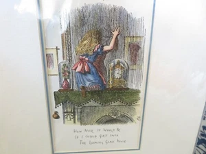 2 Vintage Alice in Wonderland Looking Glass Prints by Gladstone Jones Never Used - Picture 1 of 11