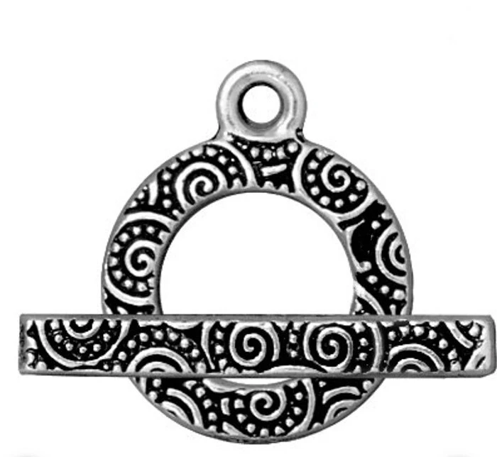 TierraCast Spiral Toggle Clasp Antique Silver Plated Pewter 20mm (1 Set) - Image 1 of 1