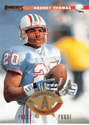 1996 Donruss Football Rodney Thomas Press Proof #166 NM/MT HOUSTON OILERS SHARP - Image 1 of 2