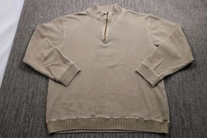 The Territory Ahead Men's Quarter Zip Pullover 90s Sweater Brown Large Cotton - Picture 1 of 12