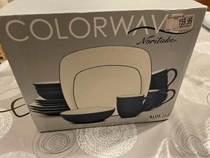 Noritake Colorwave 16-Piece Square Dinnerware Set Blue Square - Picture 1 of 7