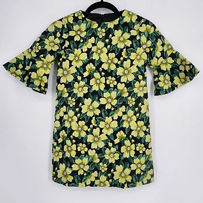 Bardot Junior Dress Girl's Size 10 Grace Black Floral Bell Sleeve Shift Jacquard - Image 1 of 4